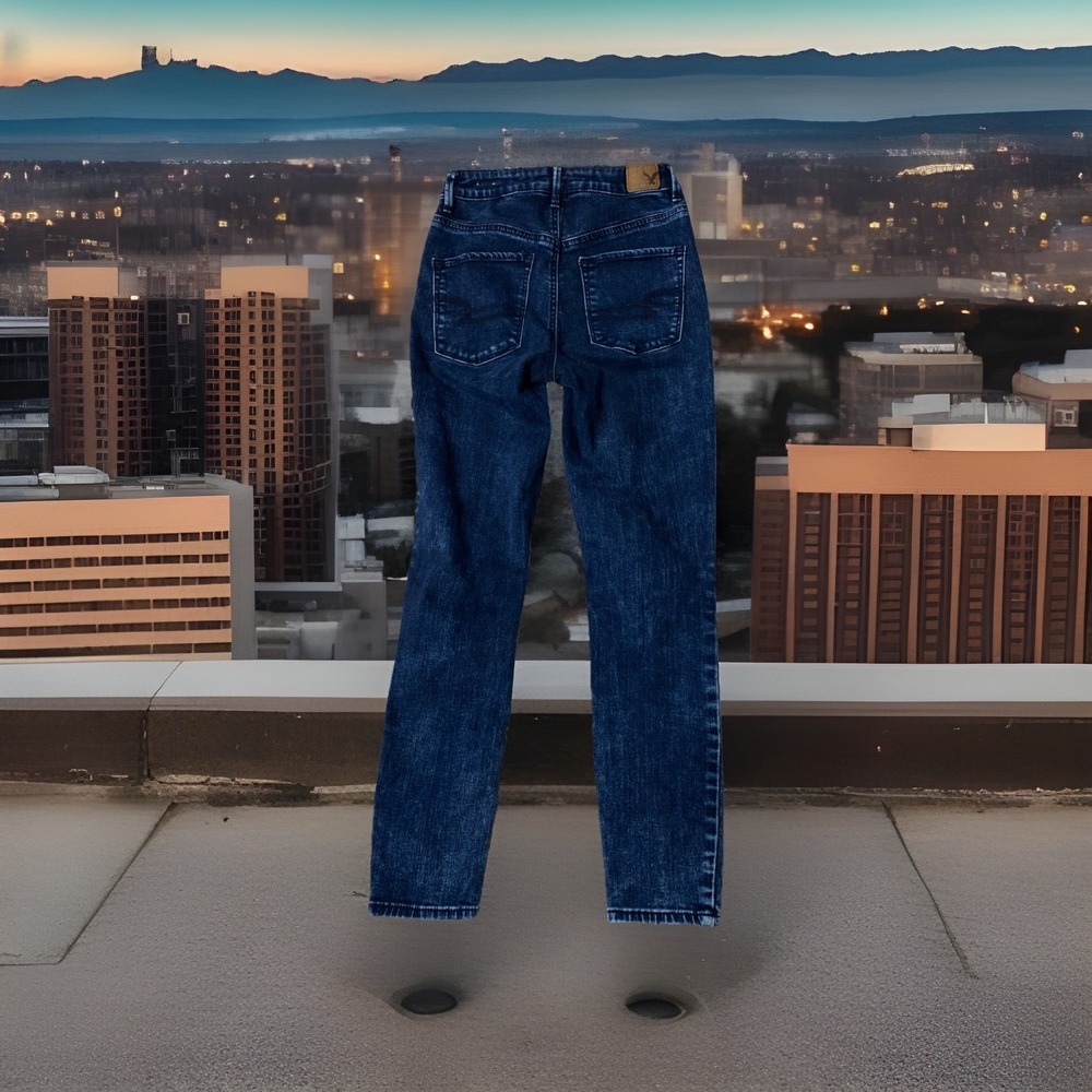 American Eagle‎ Outfitters Womens Jeans 2 Blue Sky High Jegging Super Stretch